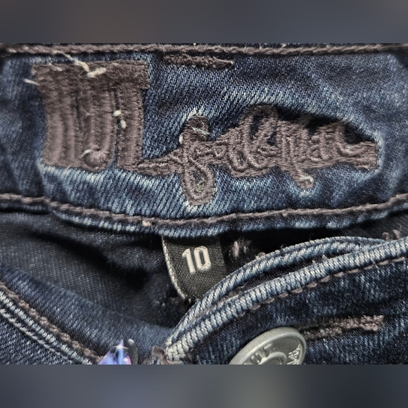 Kut From the Kloth KFTK Distressed Dark Wash Jeans Crop Size 10 Denim - Picture 8 of 16